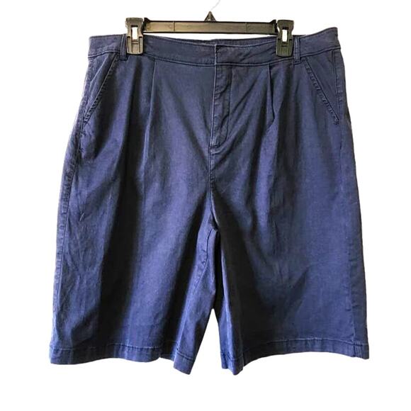 NYDJ Relaxed Bermuda Shorts Oxford Navy 12 NEW - Picture 2 of 12